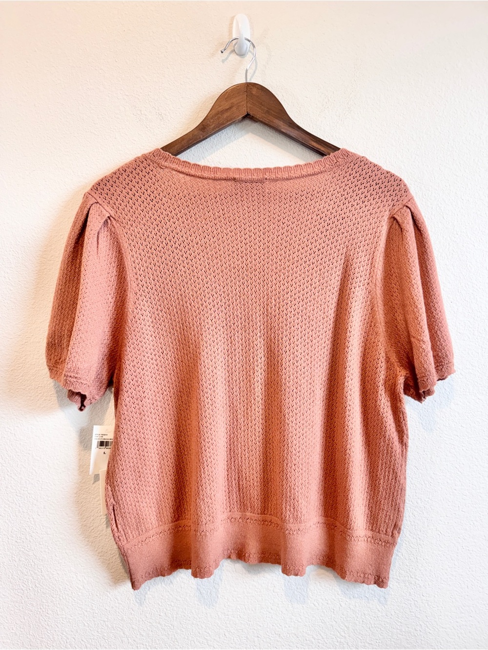 CeCe C’est La Vie Puff Sleeve Cardigan NWT Mocha Mousse Brown Balletcore L H39 - Picture 9 of 10